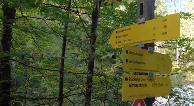 Aan het einde van de Wimbachklamm kan je diverse richtingen uit